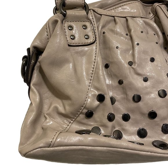 STYLE & CO Gray Beige Studded Synthetic Double Strap Zip Closure Pocket Pouches - Picture 5 of 13